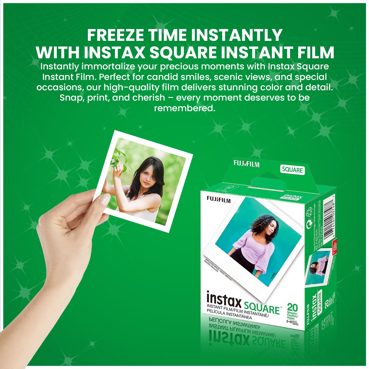 Foto 7 pulgar | Película Instantánea Fujifilm Instax Square 20 Exposiciones (20 Hojas) - Venta Internacional.