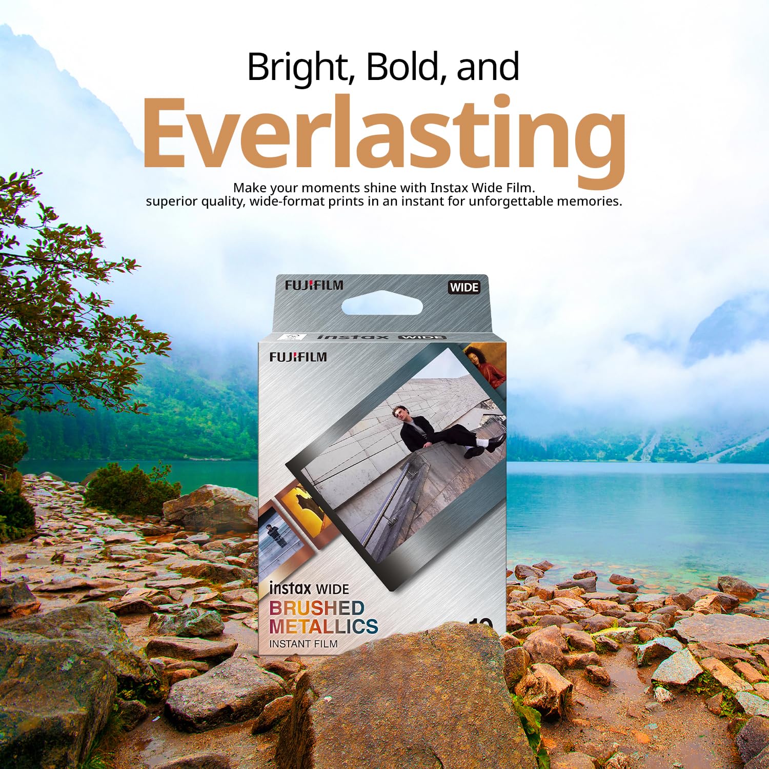 Foto 5 pulgar | Paquete De Película Instantánea Fujifilm Instax Wide Brushed Metallics - Venta Internacional.