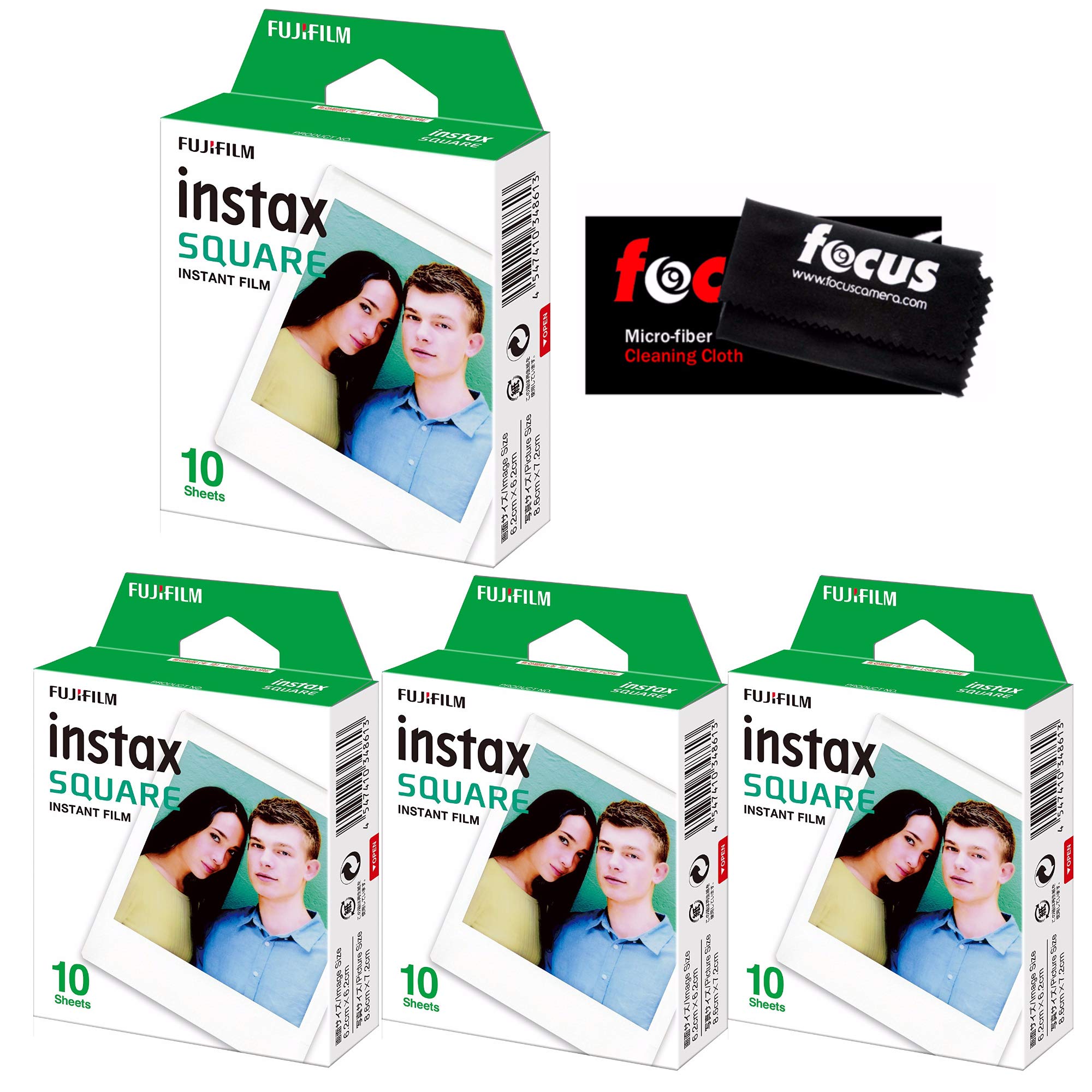 Foto 2 pulgar | Película Fujifilm Instax Square (40 Exposiciones) Con Paño De Limpieza - Venta Internacional.
