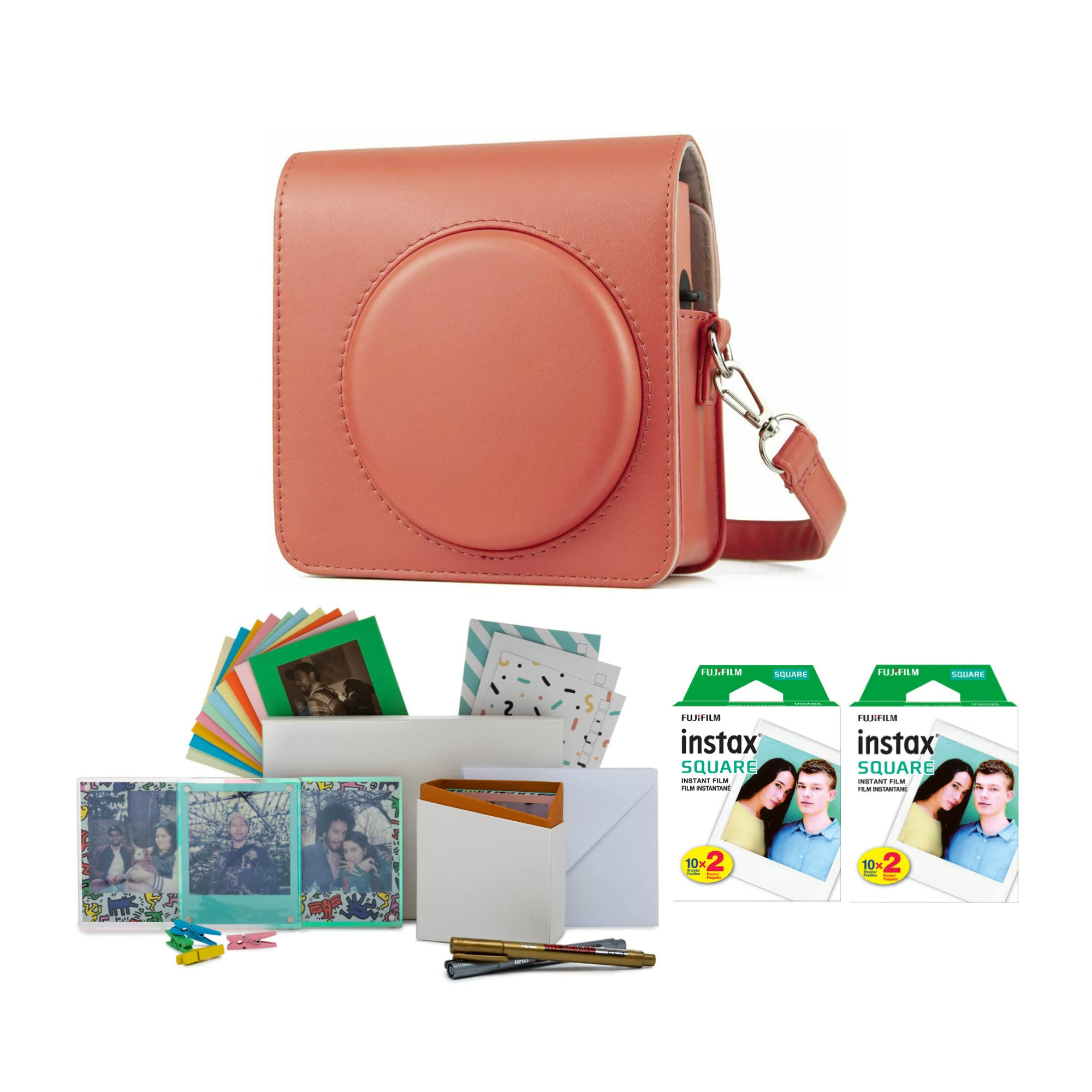 Foto 2 pulgar | Película Fujifilm Instax Square, Paquete Doble (40 Exposiciones) Y Funda - Venta Internacional.
