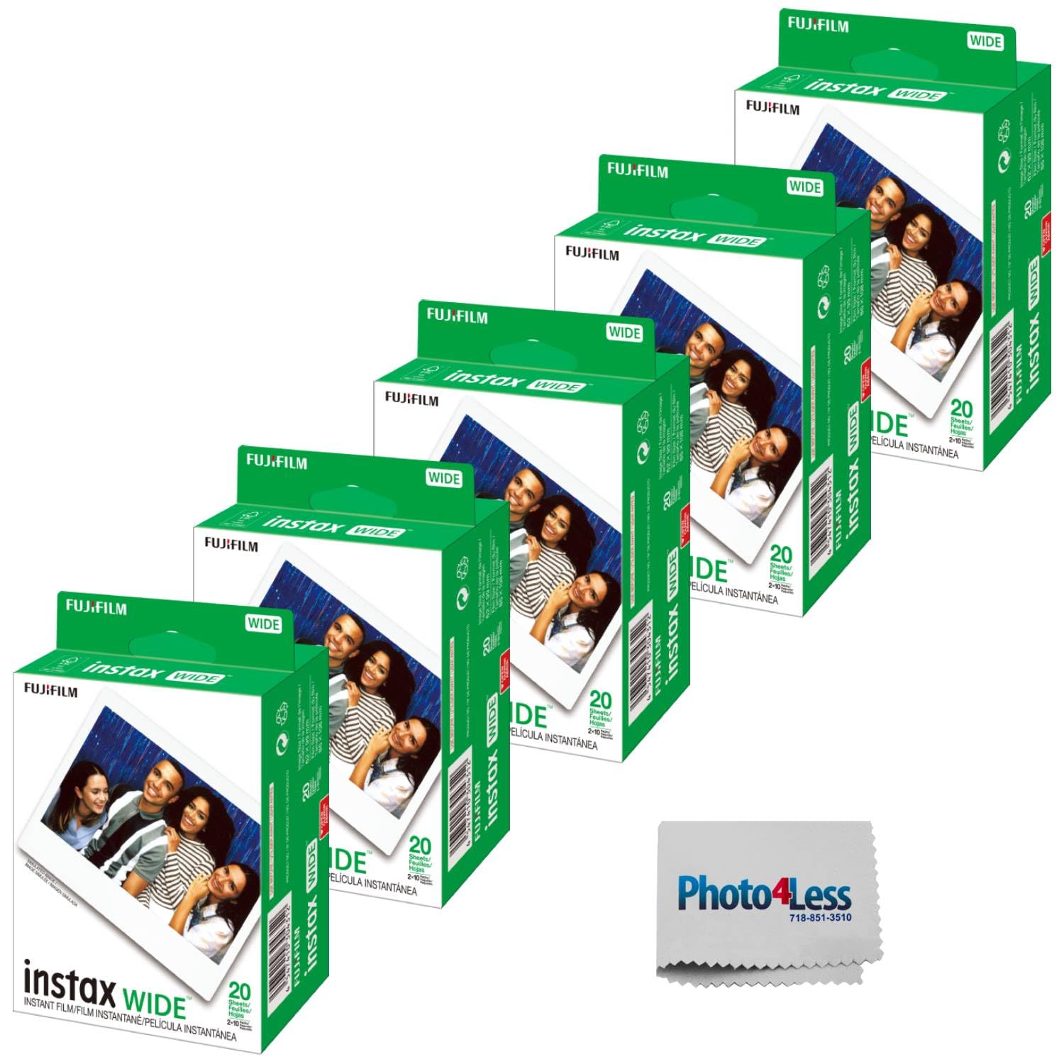 Película Instantánea Fujifilm Instax Wide, Paquete Doble (100 Hojas) - Venta Internacional.