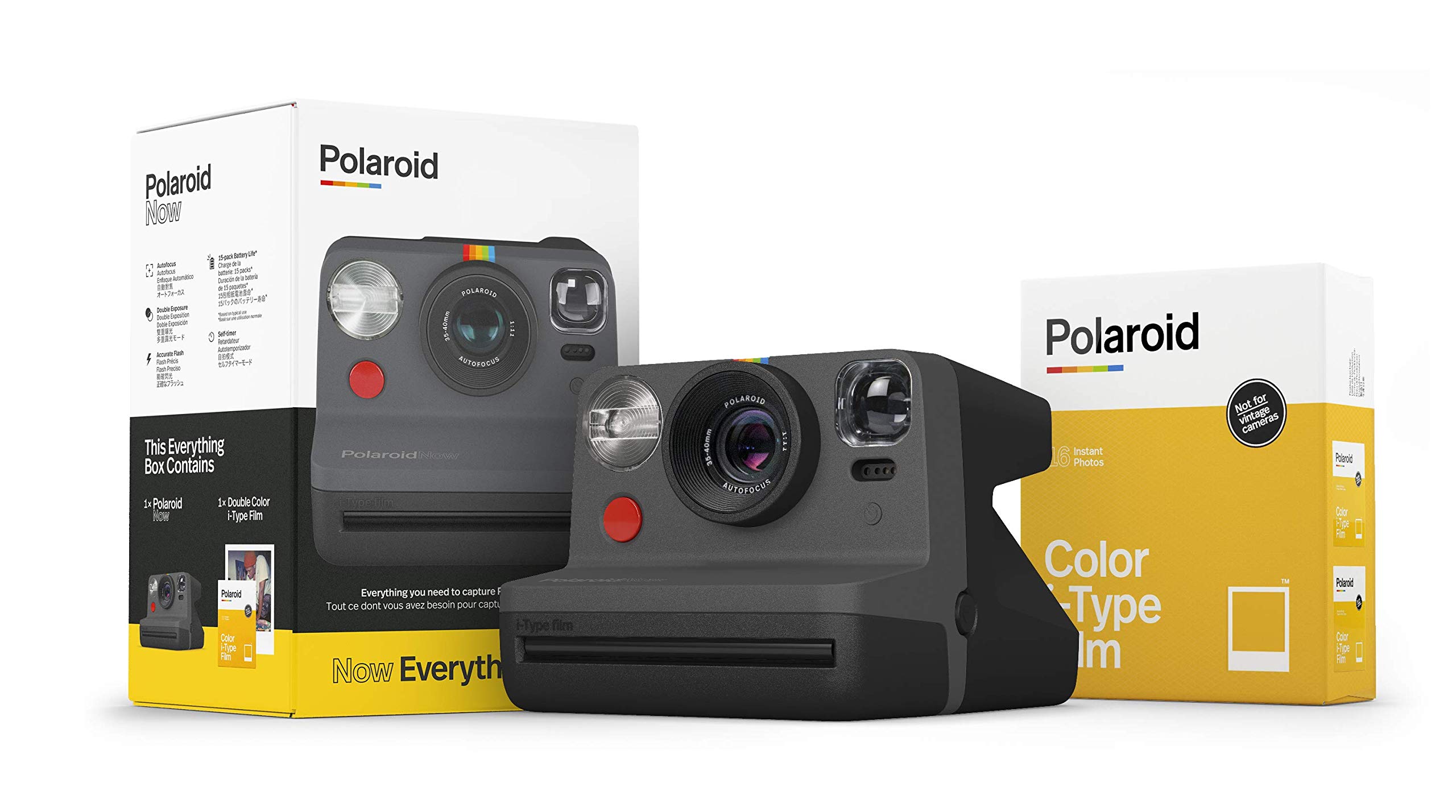 Cámara Polaroid Originals Now I-type Con Paquete De Películas, Color Negro - Venta Internacional.