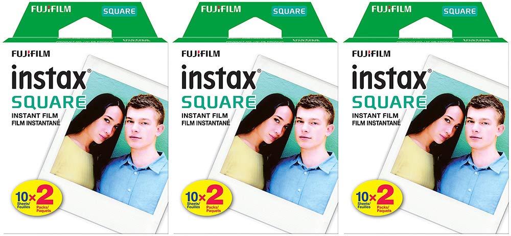 Película Fujifilm Instax Square, Paquete Doble, 20 Exposiciones - Venta Internacional.