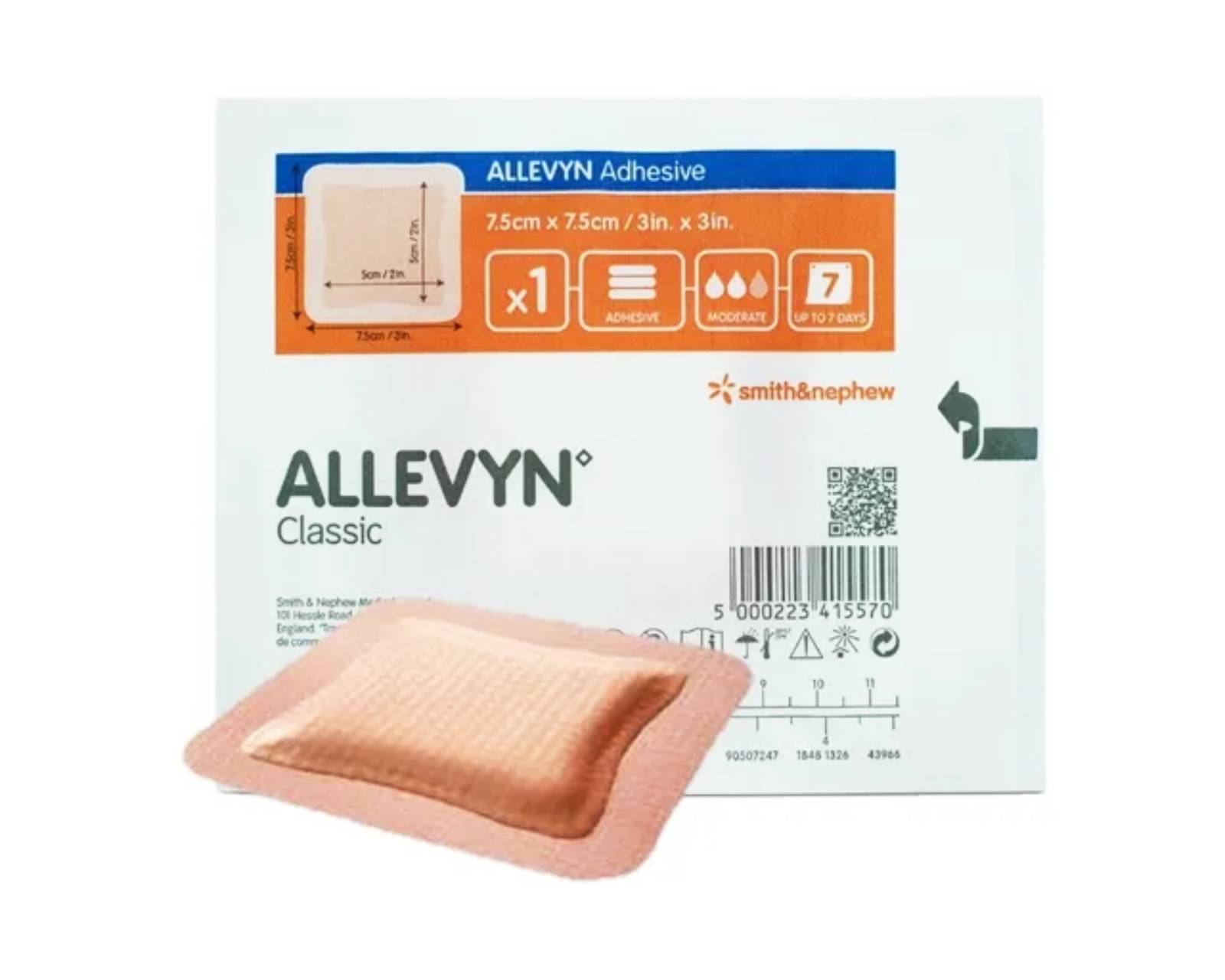 Aposito Hidrocelular Allevyn Adhesive 7.5 X 7.5 cm Smith & Nephew color Beige