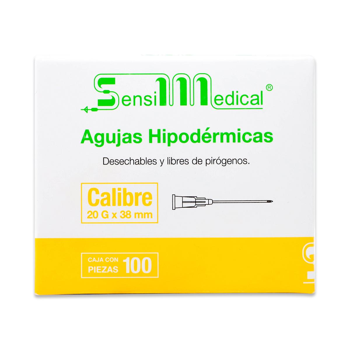 Agujas Hipodérmicas Estériles Desechables y Libre de Pirógenos Calibre 20g X 38 Mm con 100 pz