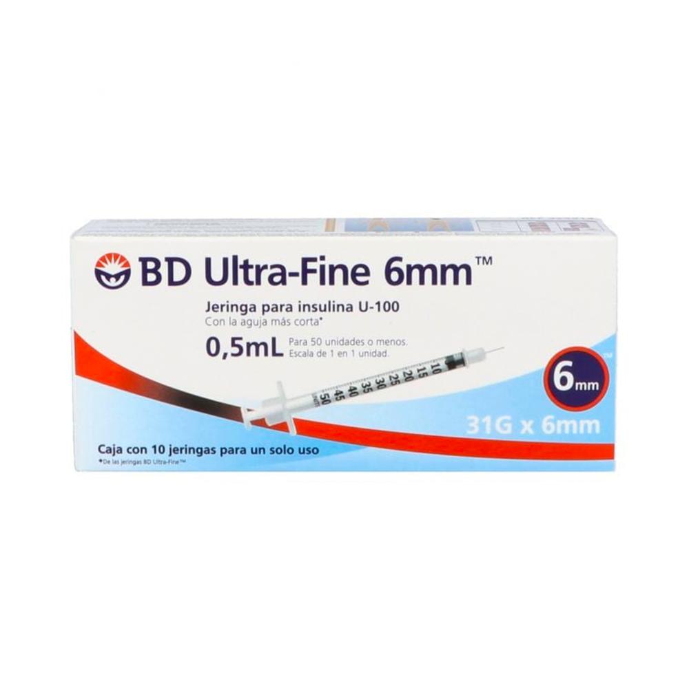 Foto 3 pulgar | Jeringa para Insulina Bd Ultra Fine 0.5 ml con Aguja 31g x 6 mm 10 Piezas