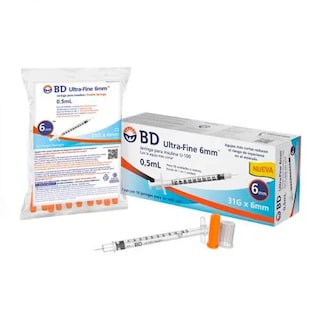Foto 3 | Jeringa para Insulina Bd Ultra Fine 0.5 ml con Aguja 31g x 6 mm 10 Piezas