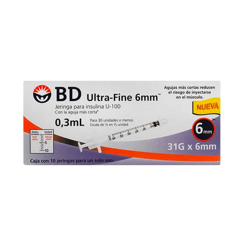 Foto 1 | Jeringa para Insulina Bd Ultra Fine 0.3 ml con Aguja 31g x 6 mm 10 Piezas