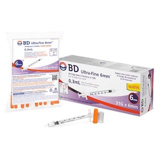 Foto 3 | Jeringa para Insulina Bd Ultra Fine 0.3 ml con Aguja 31g x 6 mm 10 Piezas