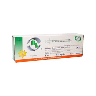 Foto 1 | Jeringa para Insulina Dl 1 ml con Aguja 30g x 13 mm 10 Piezas