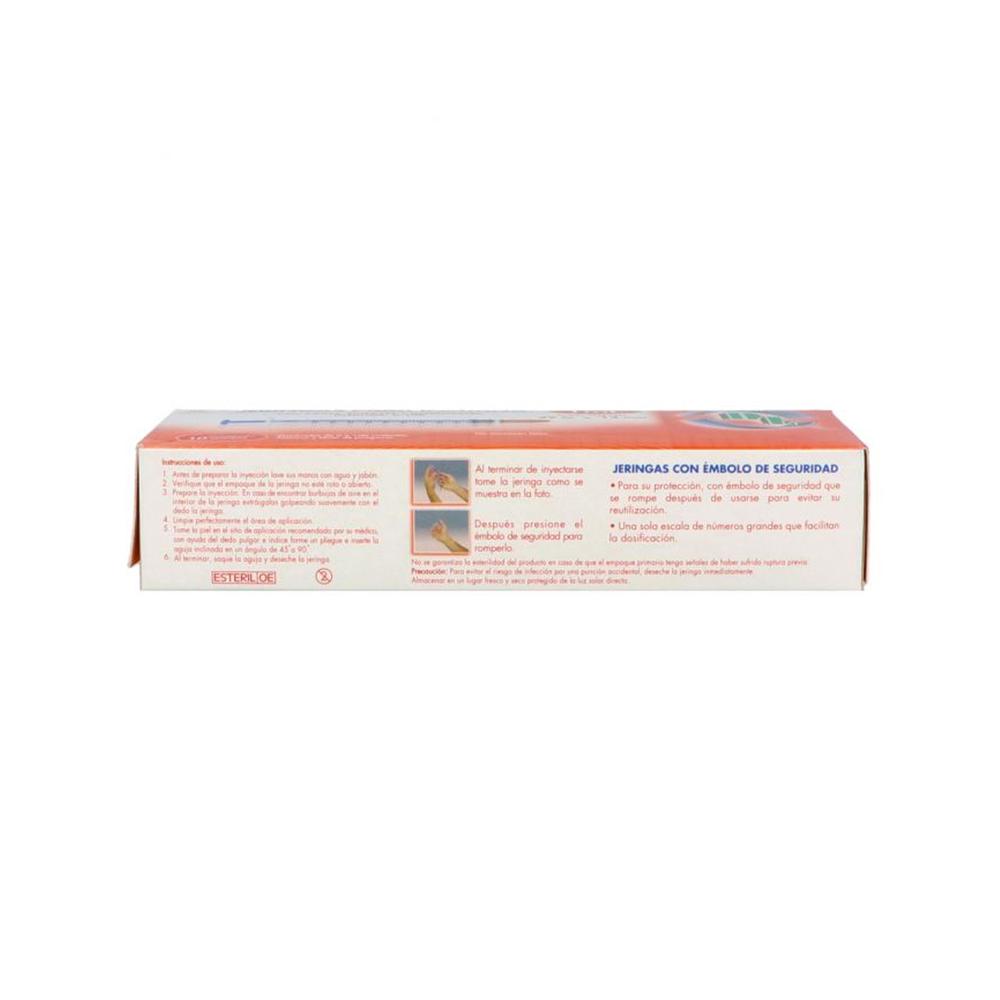 Foto 4 pulgar | Jeringa para Insulina Dl 1 ml con Aguja 29g x 13 mm 10 Piezas