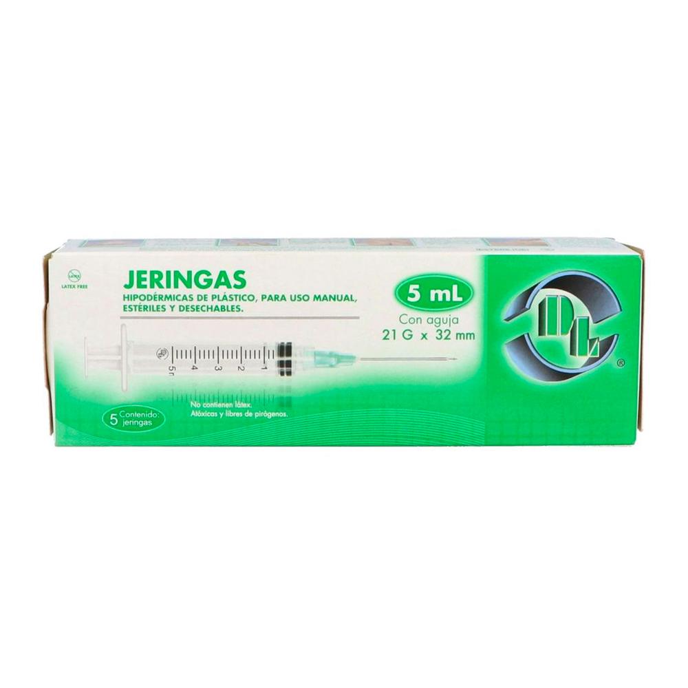Foto 2 pulgar | Jeringas Desechables Dl 5 ml con Aguja de 21g x 32 mm 5 Piezas