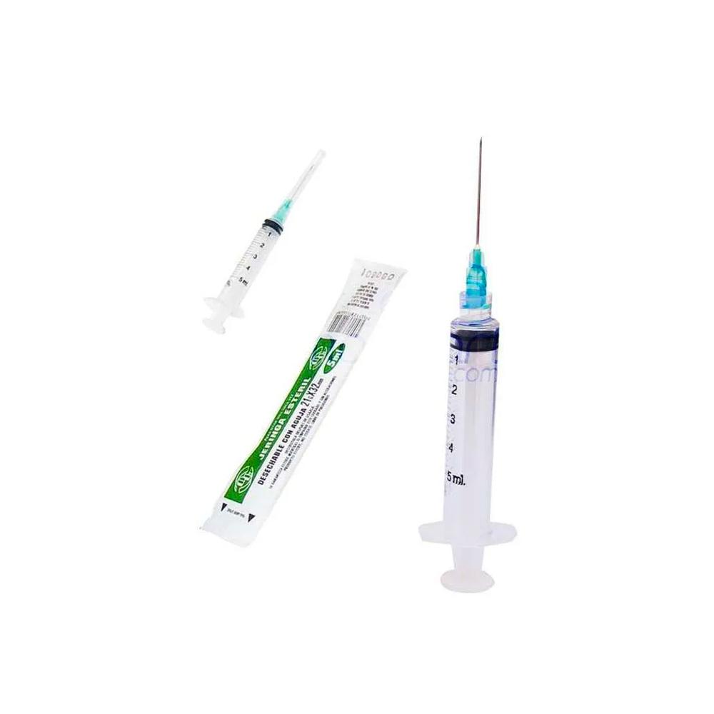 Foto 4 pulgar | Jeringas Desechables Dl 5 ml con Aguja de 21g x 32 mm 5 Piezas