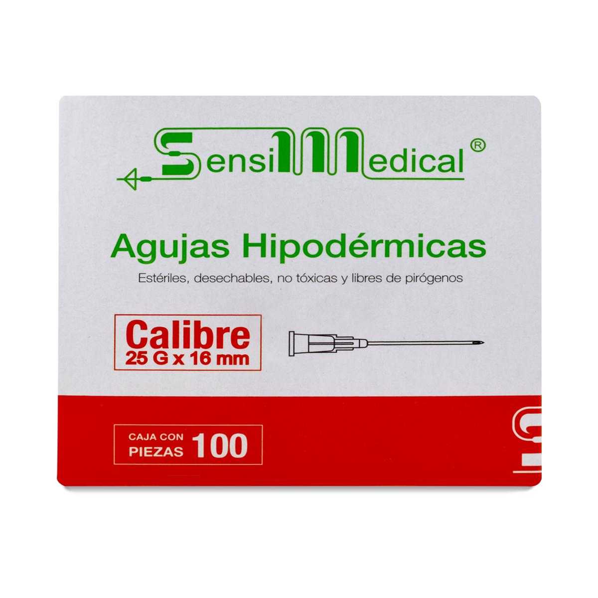 Aguja Hipodermica Sensimedical 25 x 16 mm Caja con 100 Piezas $219