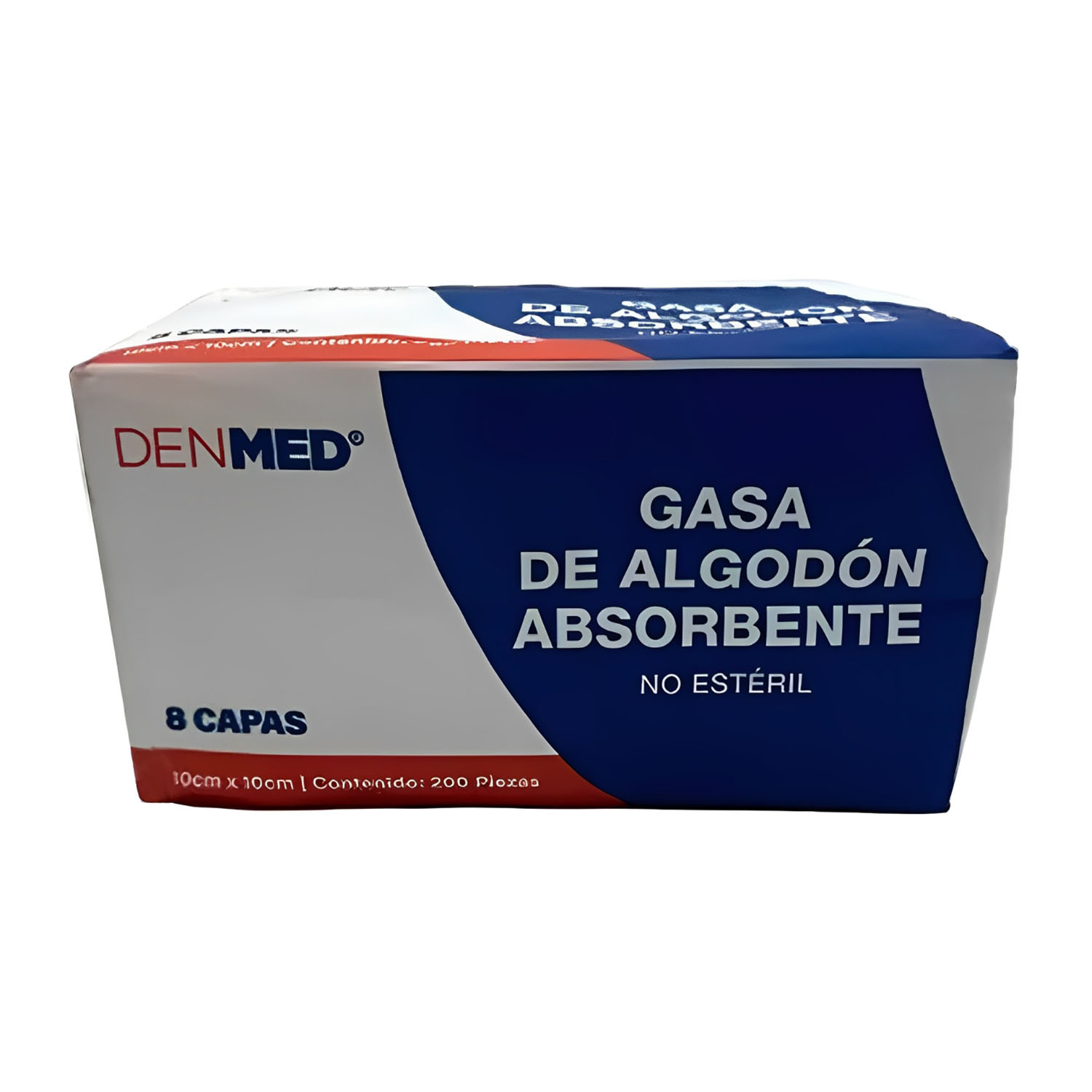 Foto 2 pulgar | Gasa No Esteril Algodón Absorbente Caja 200 Pzs 10x10 Cm Denmed