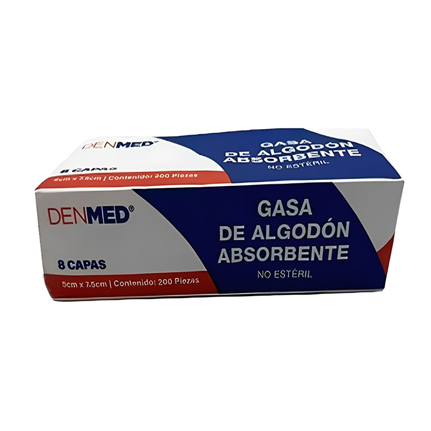 Foto 2 pulgar | Gasa No Esteril Algodón Absorbente Caja 200 Pzs 5x7.5 Cm Denmed
