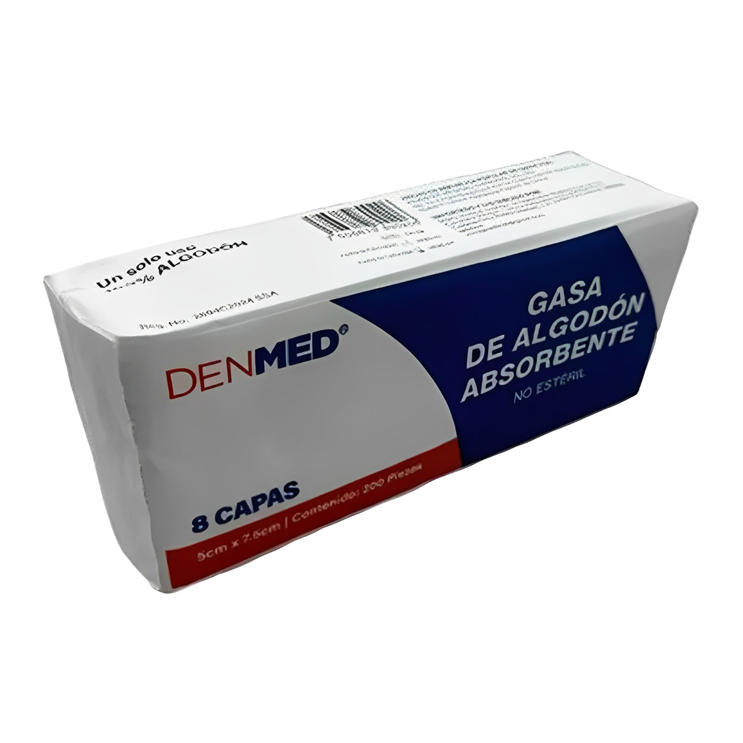 Foto 3 pulgar | Gasa No Esteril Algodón Absorbente Caja 200 Pzs 5x7.5 Cm Denmed