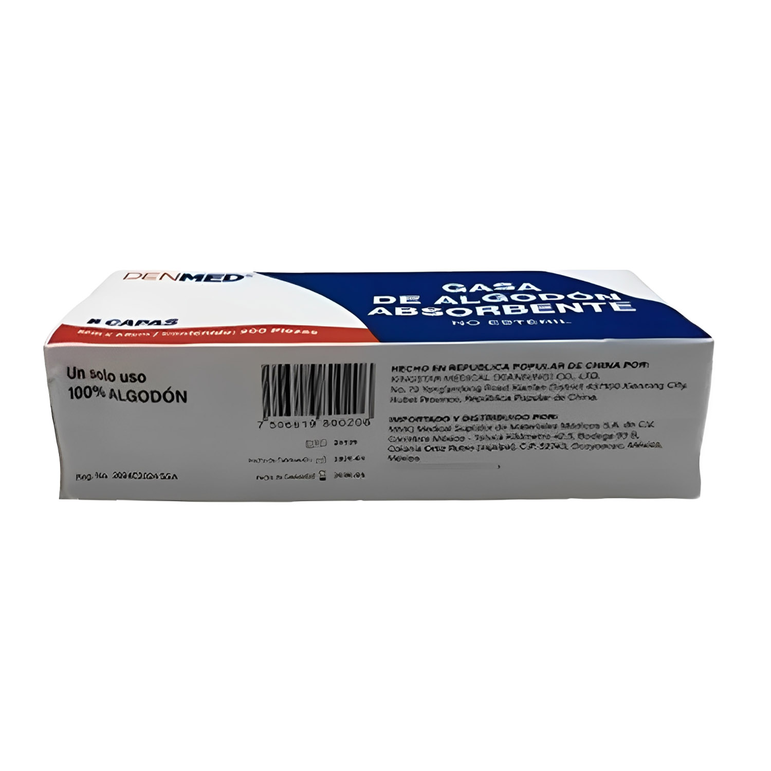 Foto 4 pulgar | Gasa No Esteril Algodón Absorbente Caja 200 Pzs 5x7.5 Cm Denmed