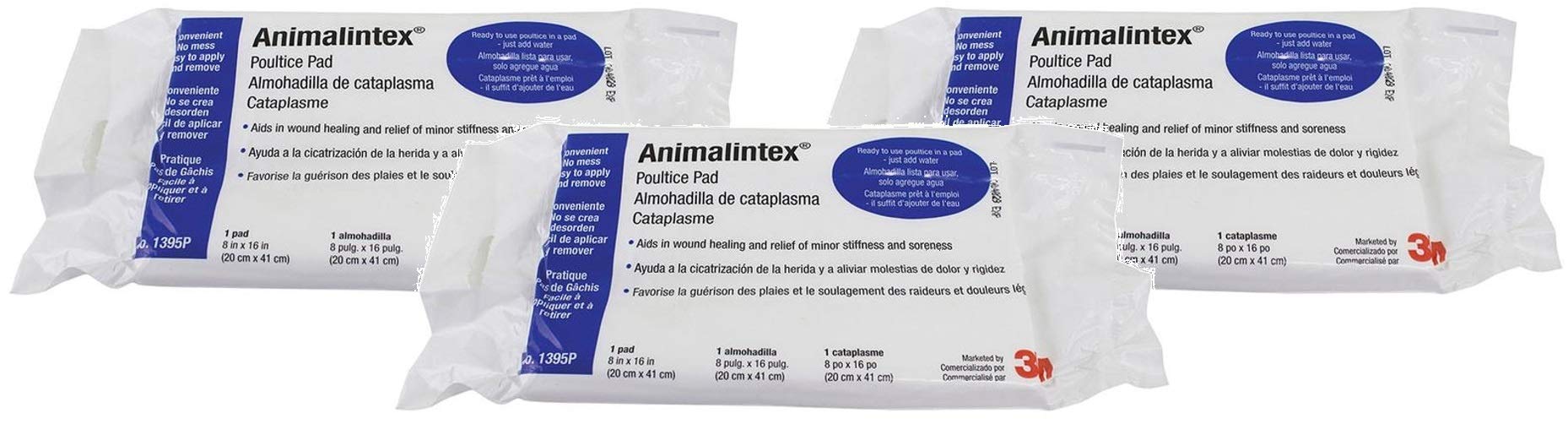 Foto 1 | Poultice 3m Animalintex, Paquete De 3 Unidades Para Caballos Y Perros, 20 X 40 Cm - Venta Internacional.