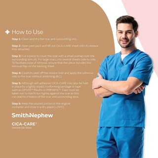 Foto 7 | Producto Para El Cuidado De Heridas Smith+nephew, Lámina De Gel De Silicona Cica-care - Venta Internacional.