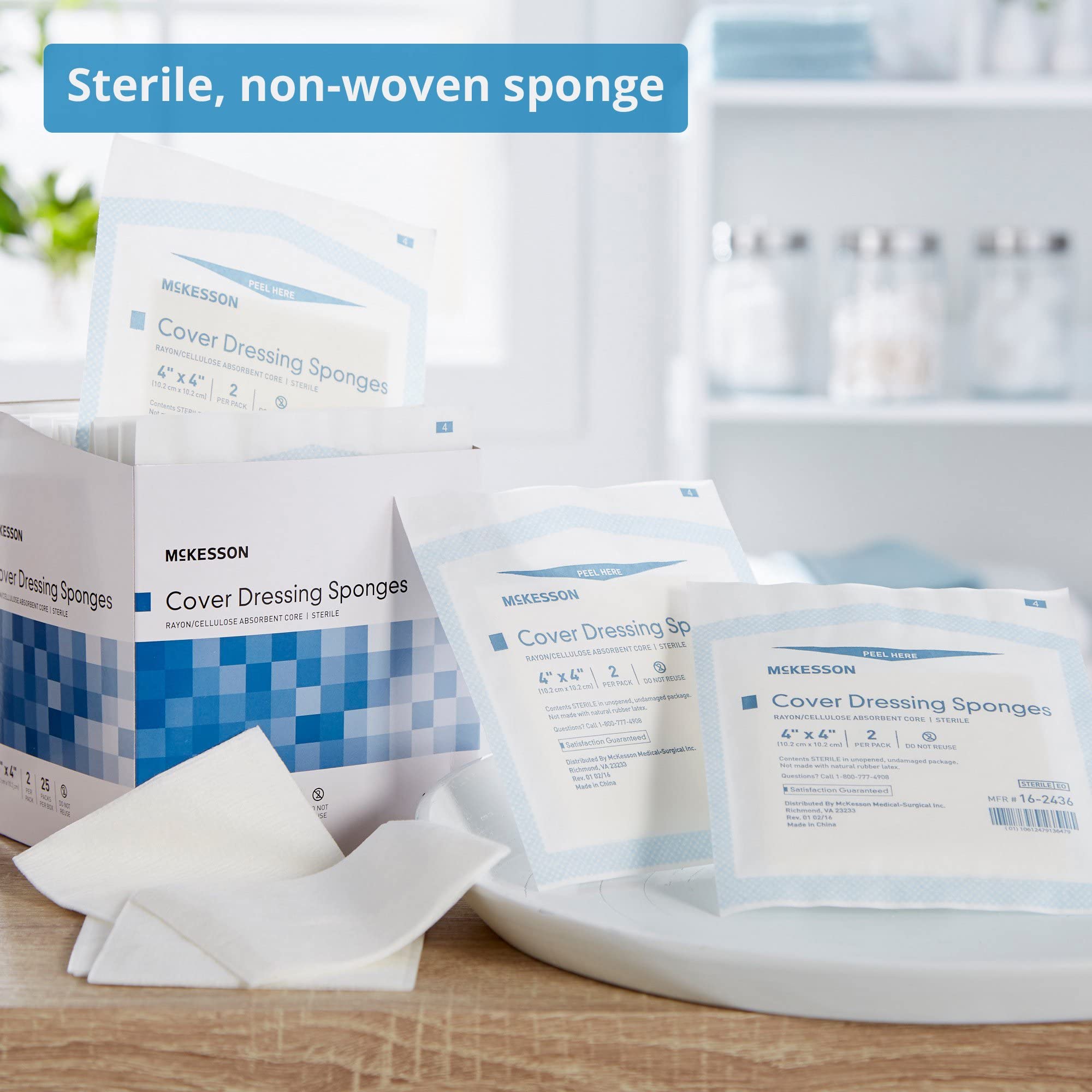 Foto 2 | Esponjas De Apósito Estériles Mckesson De 10 Cm X 10 Cm, 2 Unidades - Venta Internacional.