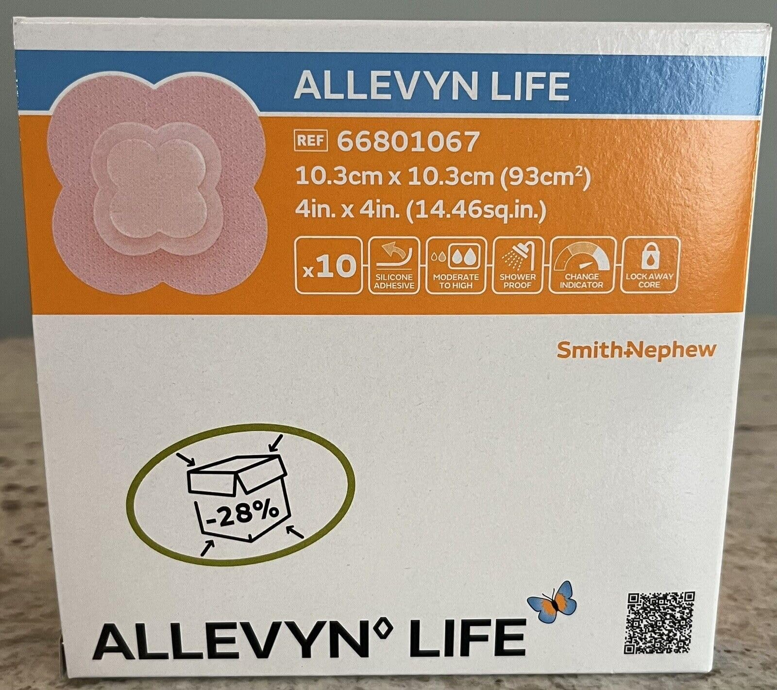 Foto 2 pulgar | Apósito Para Heridas Smith & Nephew Allevyn Life  10 Unidades  10 X 10 Cm - Venta Internacional.
