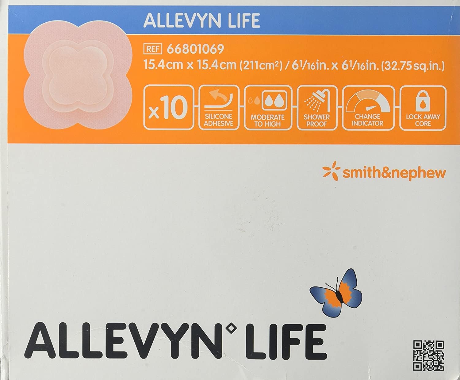 Foto 1 | Apósito Para Heridas Smith & Nephew Allevyn Life 15 Cm X 15 Cm (10 Unidades) - Venta Internacional.