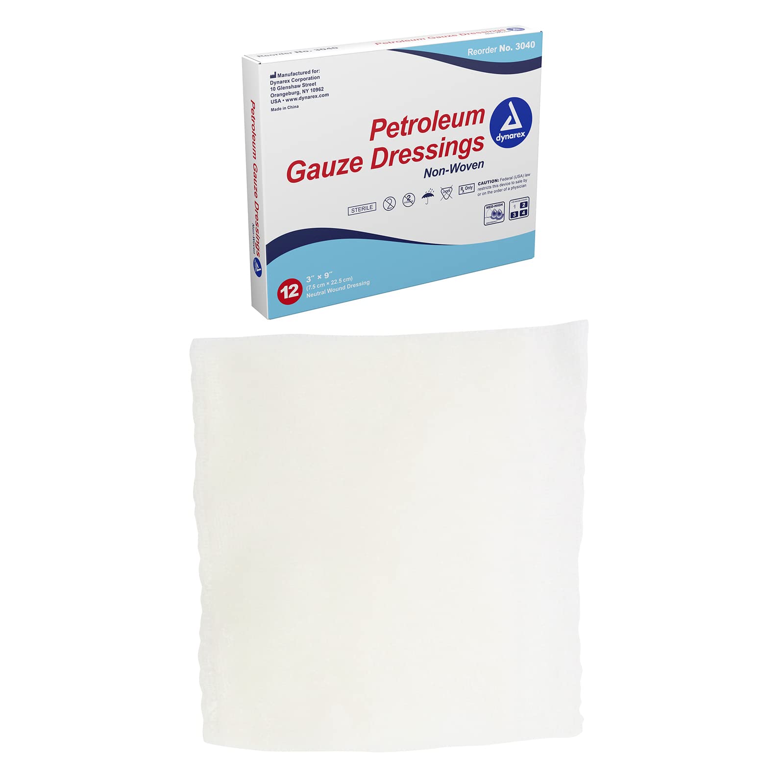 Foto 2 pulgar | Apósito De Gasa Dynarex Sterile Petroleum  3 X 9 Cm  Para Heridas  12 Unidades - Venta Internacional.