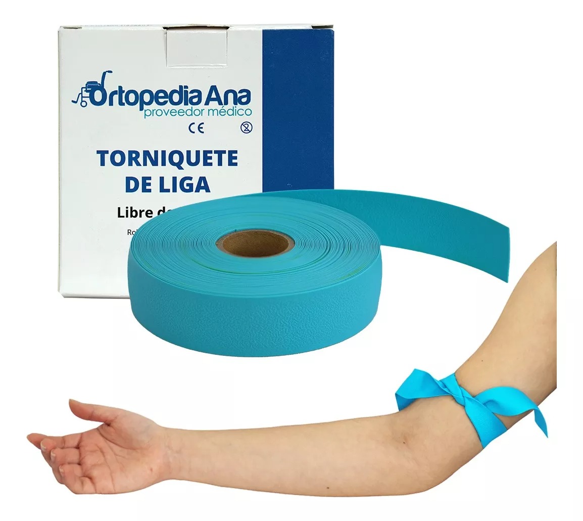 Foto 2 pulgar | Torniquete De Liga Sin Látex Desechable - Rollo (25 Piezas)