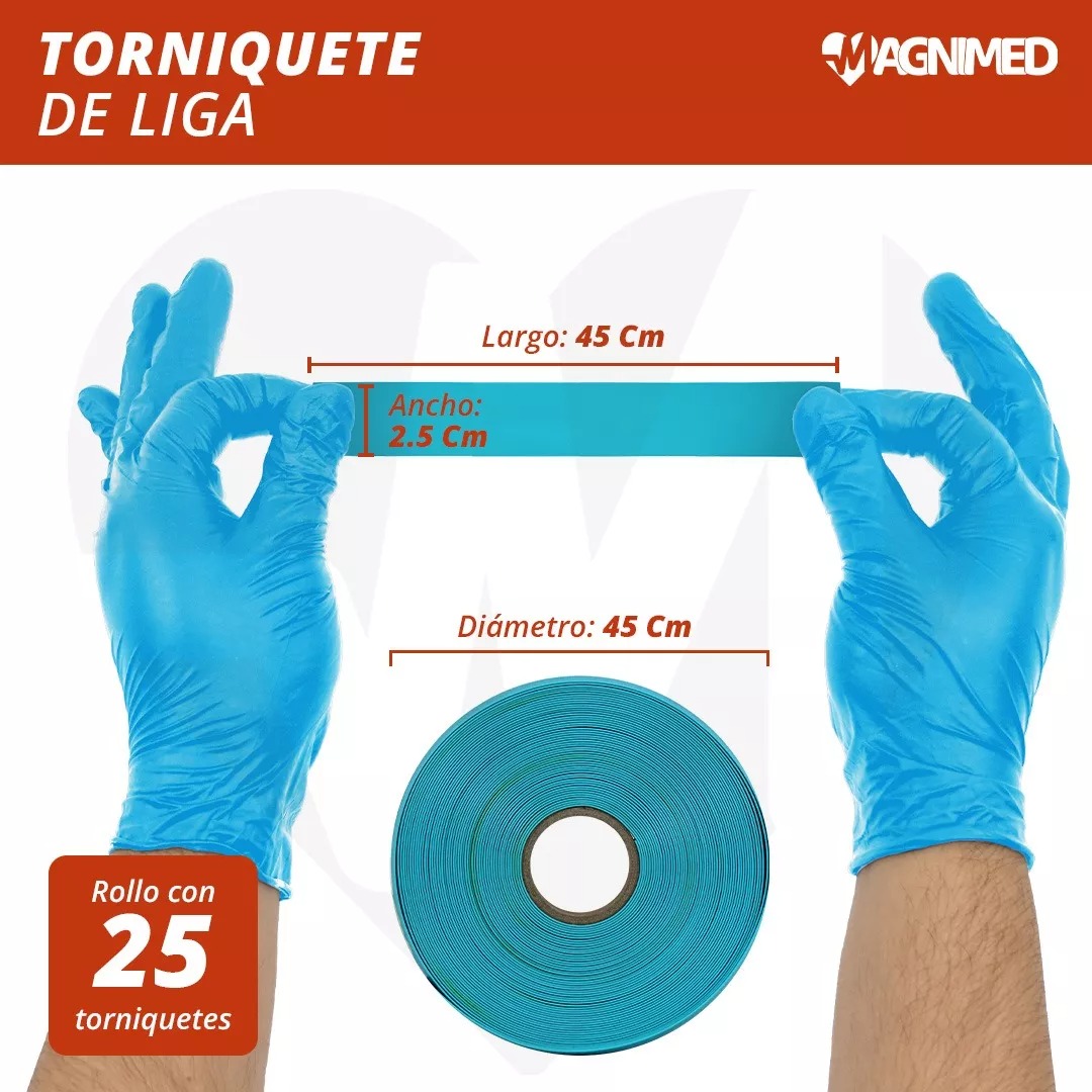 Foto 7 pulgar | Torniquete De Liga Sin Látex Desechable - Rollo (25 Piezas)