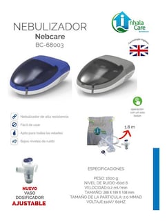 Foto 2 | Nebulizador Nebcare Inhalacare Silencioso C/ Accesorios