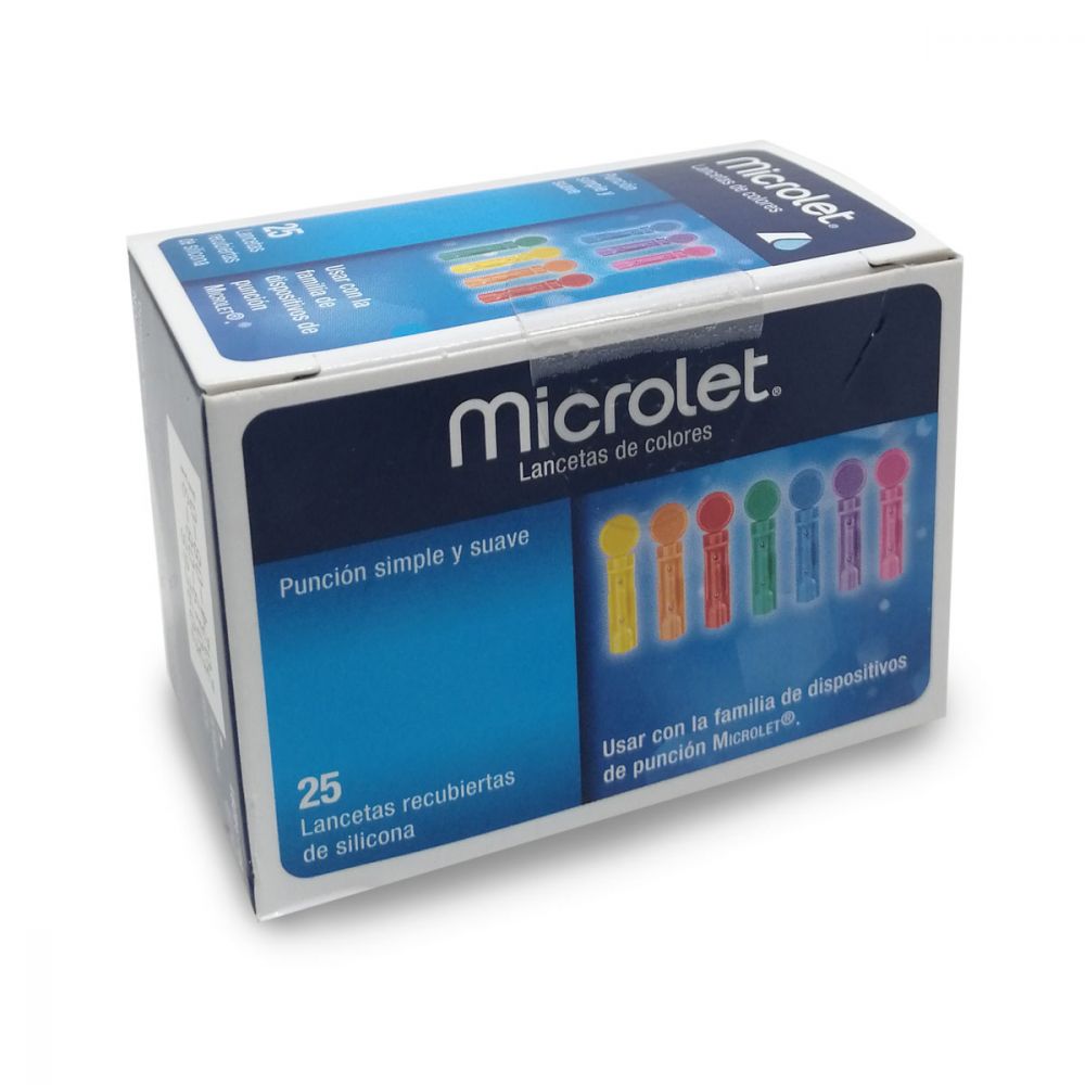 Lanceta Microlet Ascensia Total Medic 6544C Multicolor 25 Pack