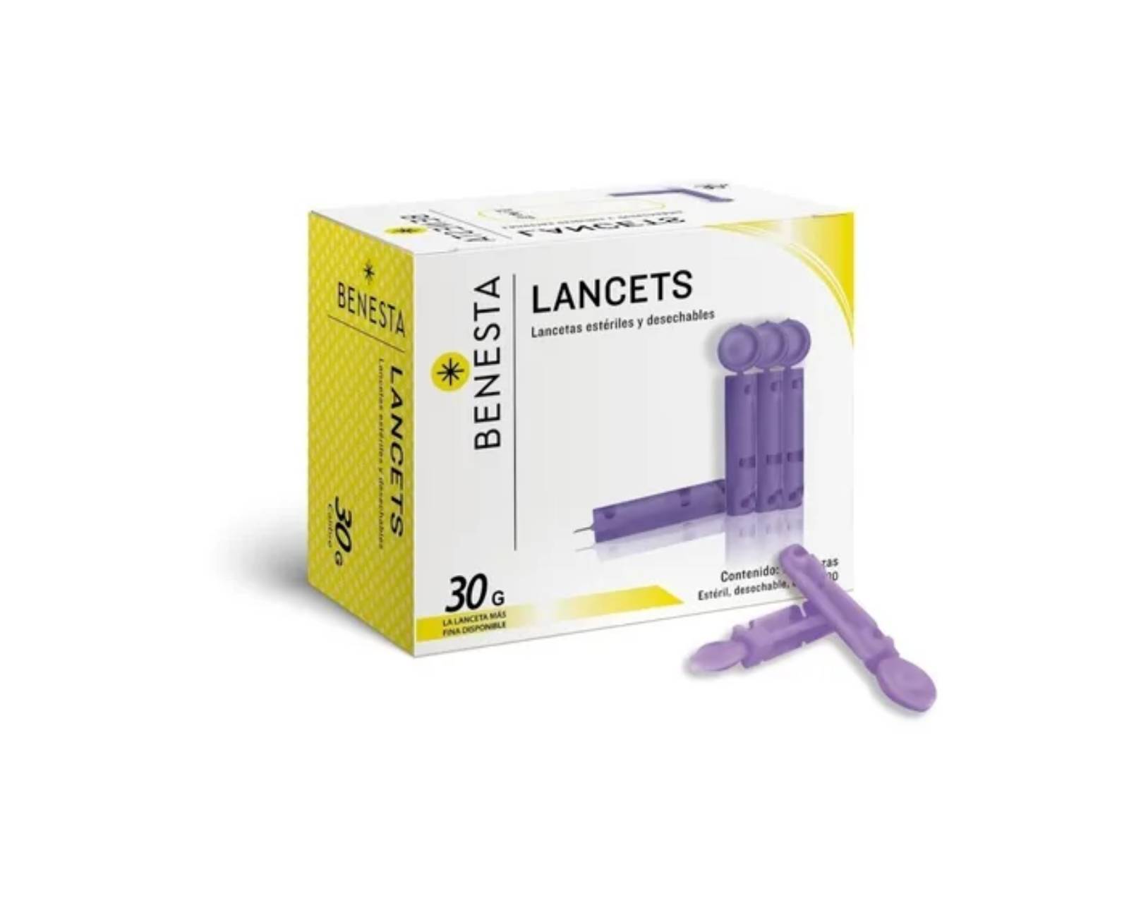 Lancetas Benesta de 30g Caja Con 100 Unidades para Gluc-sd Check