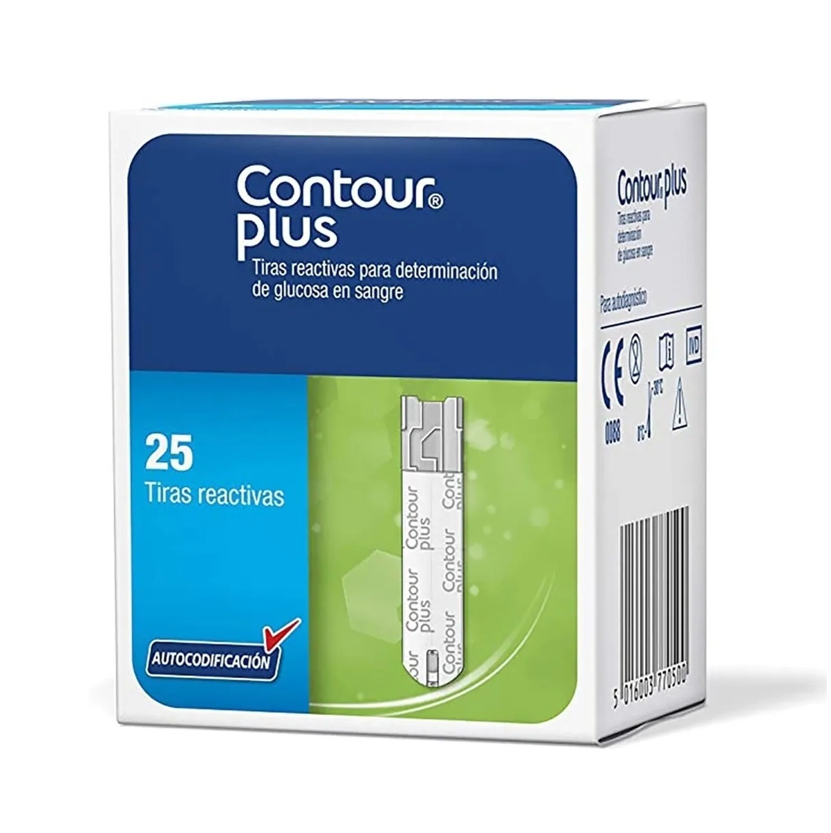 Foto 2 pulgar | Tiras Reactivas para Glucometro Contour Plus 25 Piezas