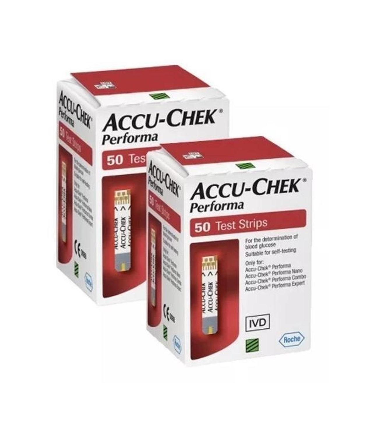 Foto 2 pulgar | Paquete De 100 Tiras Reactivas Accu-Chek Performa Glucómetro