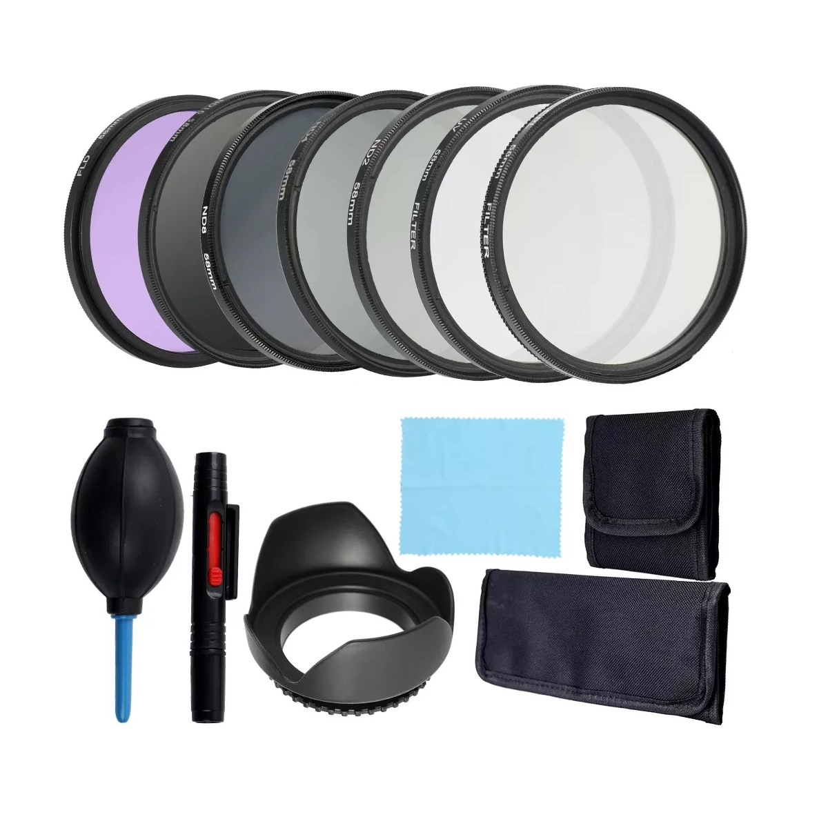 Foto 2 pulgar | Kit De Filtro De Lente De Cámara Uv+cpl+fld Filtro 58mm  Eo Safe Imports Esi-16180 Negro