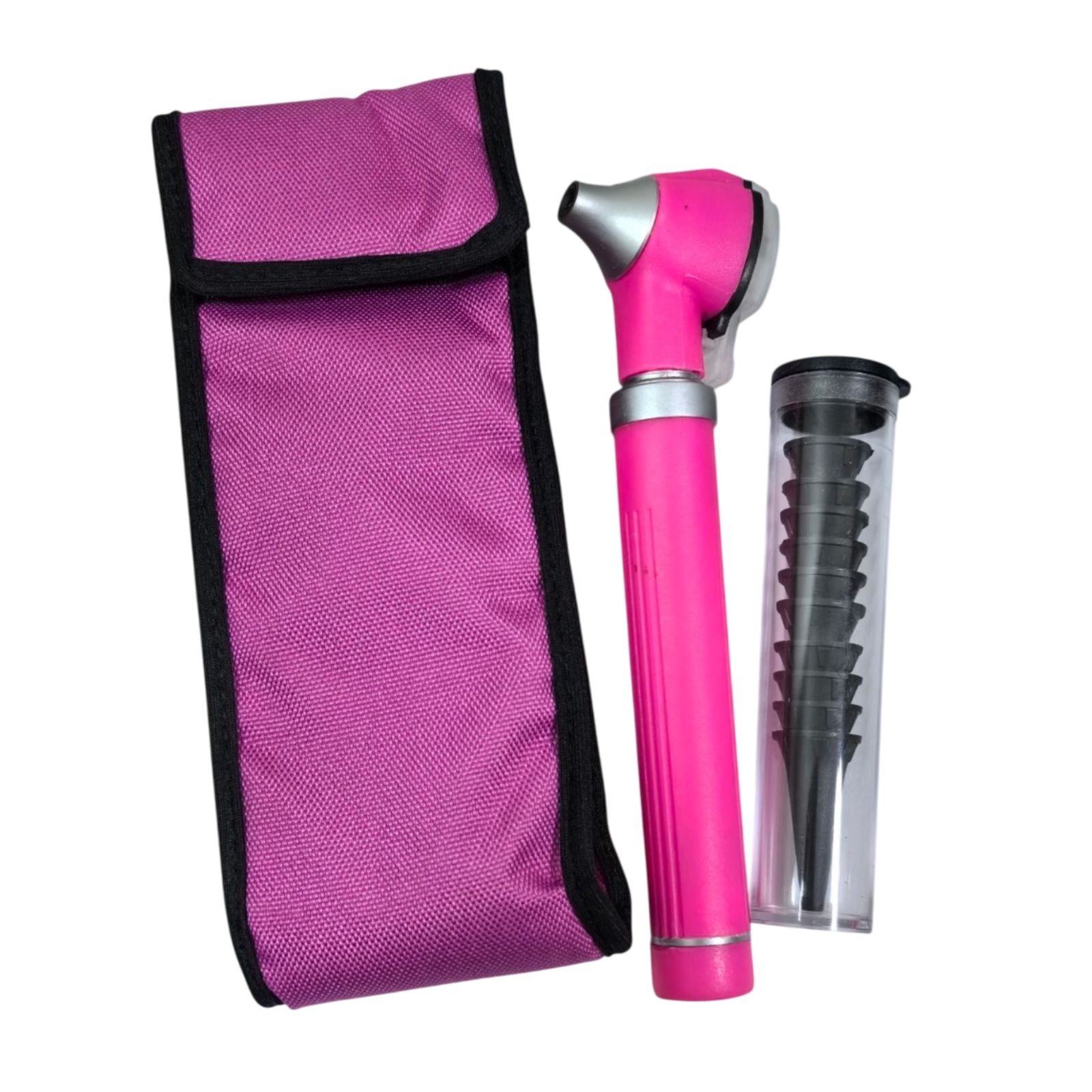 Foto 2 pulgar | Otoscopio Medico Con Luz Led Y Fibra Optica Con Estuche Rosa