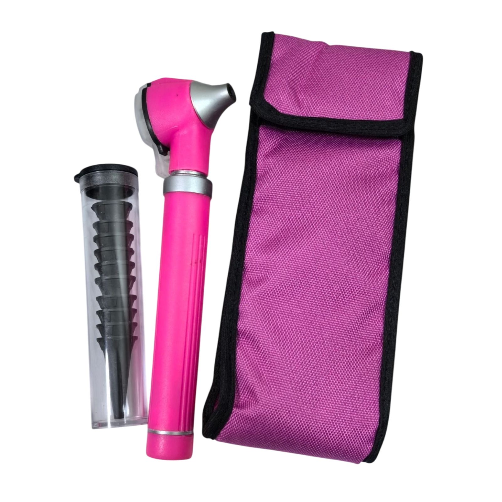 Foto 4 pulgar | Otoscopio Medico Con Luz Led Y Fibra Optica Con Estuche Rosa