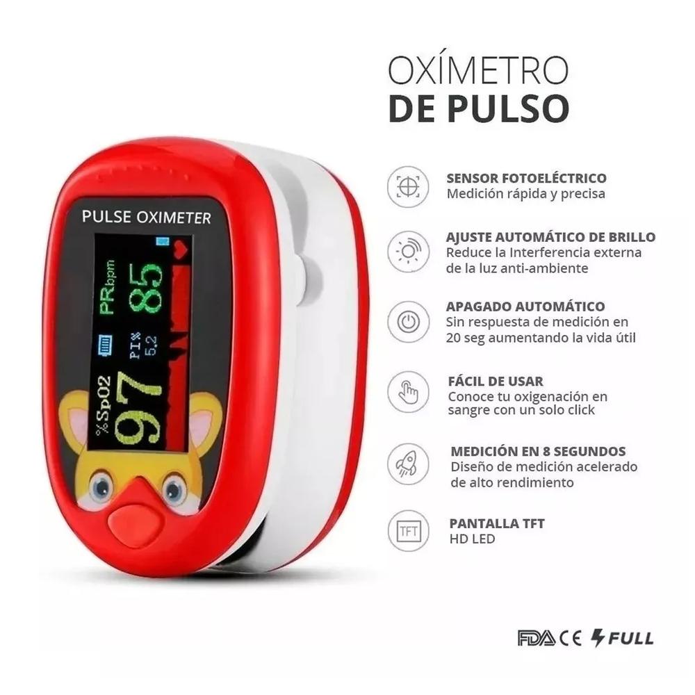 Foto 8 pulgar | Oxímetros Pediátricos Oxikid Fullmedix Mxoxk-001 color  Rojo