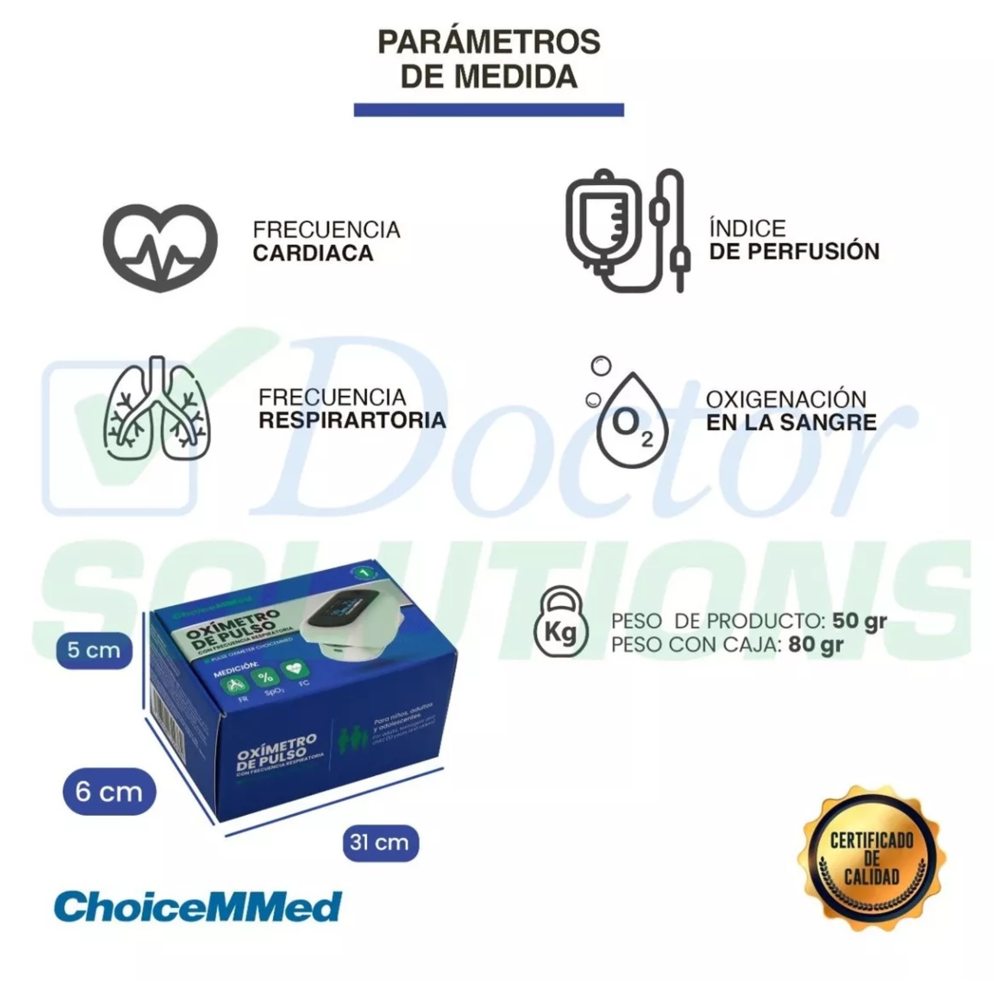 Foto 9 pulgar | Oxímetro de Pulso Choicemmed Md300c63 Medición de Frecuencia Respiratoria