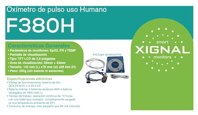 Foto 6 | Oxímetro Pulso Xignal Pediátrico Adulto Pantalla a Color F380h
