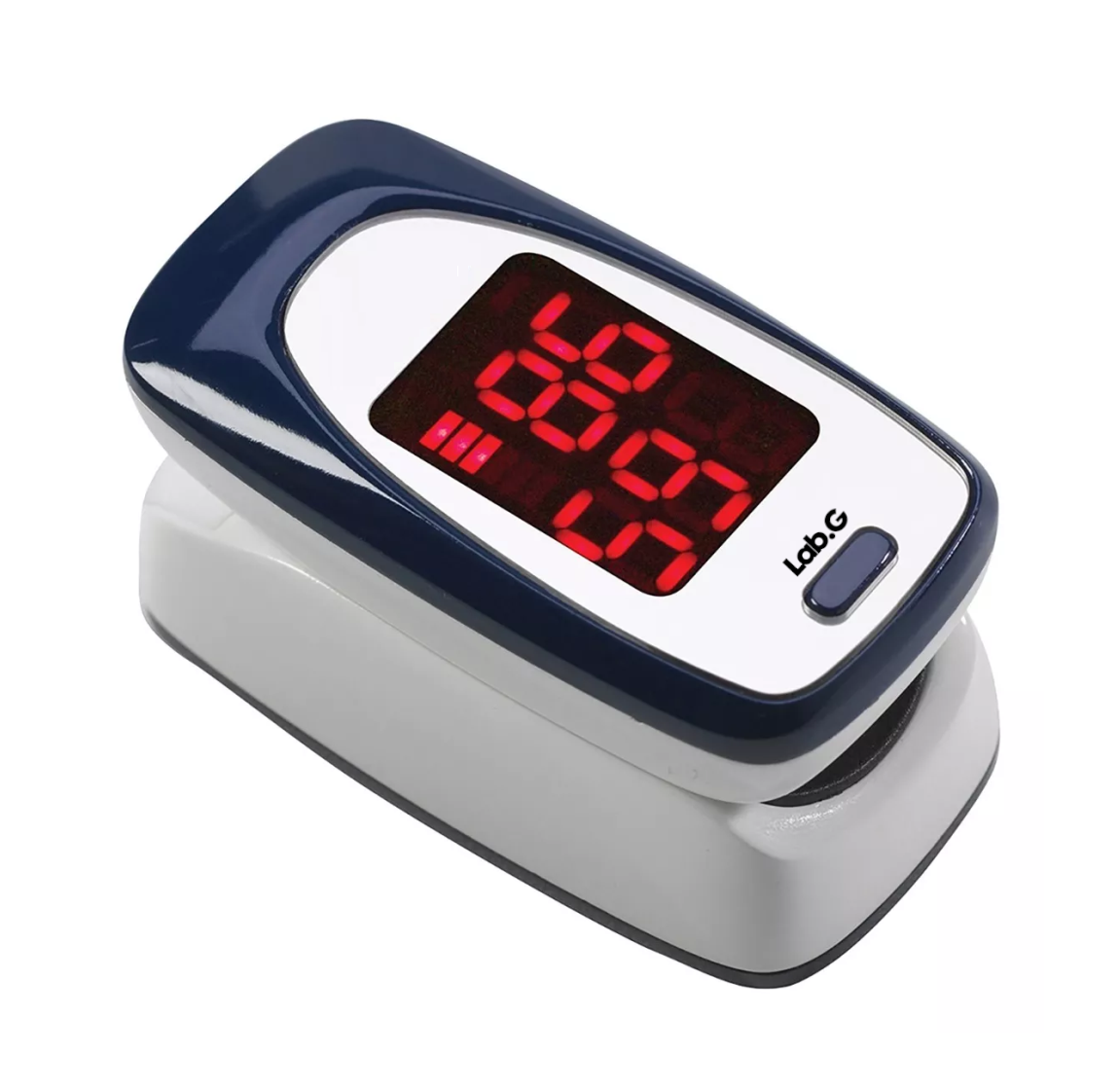 Oximetro De Pulso De Dedo Lab.g Adulto Pediatrico Digital Portatil Azul Y Blanco
