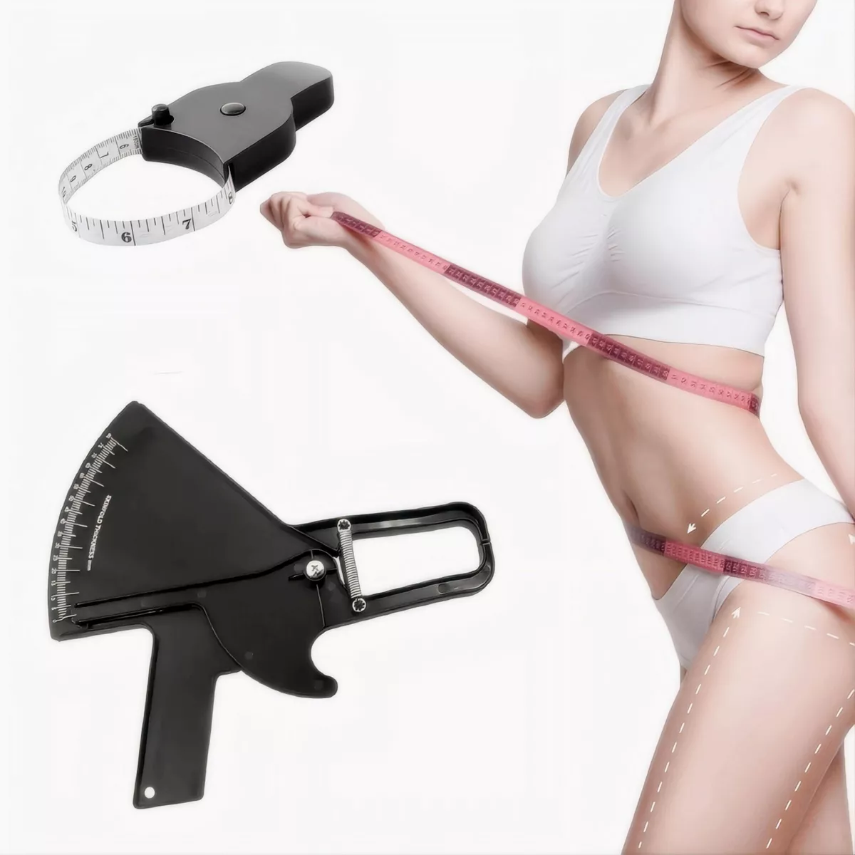 Foto 4 pulgar | Calibrador de Grasa Corporal 80mm+cinta Métrica 152cm Eo Safe Imports Esi-16439 Negro