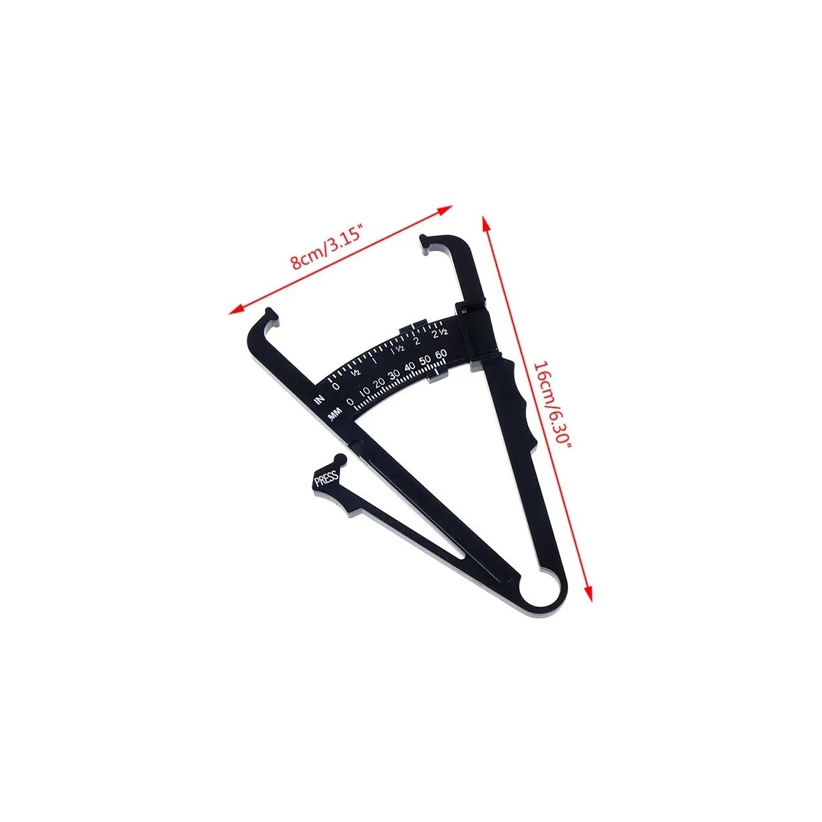 Foto 4 pulgar | Plicómetro Manual Medidor Grasa Corporal Eo Safe Imports Esi-20063 Negro