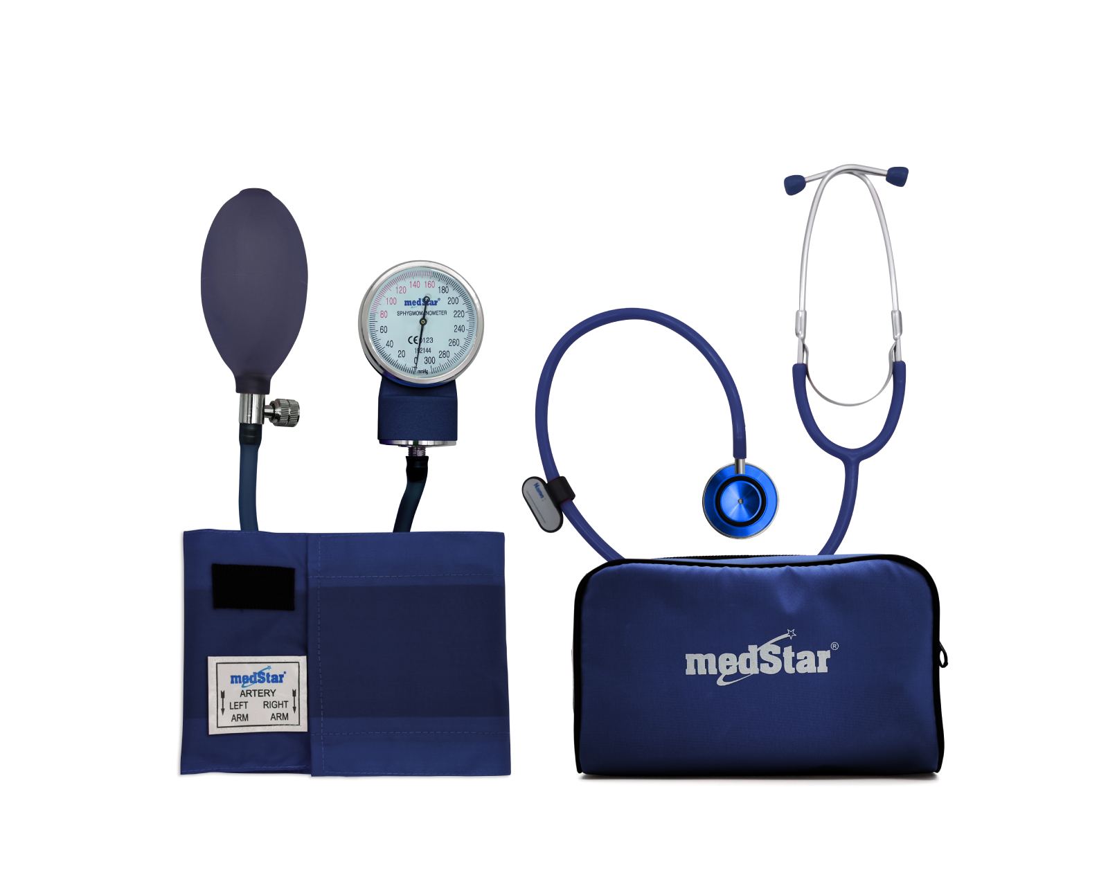 Baumanómetro Aneroide Medstar Hs-50b-f color Azul Kit con Estetoscopio de Doble Campana $509