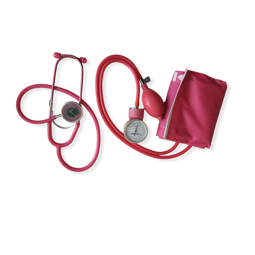 Foto 1 | Kit Baumanómetro Aneroide y Estetoscopio Campana Doble Adulto Checkatek color Rosa