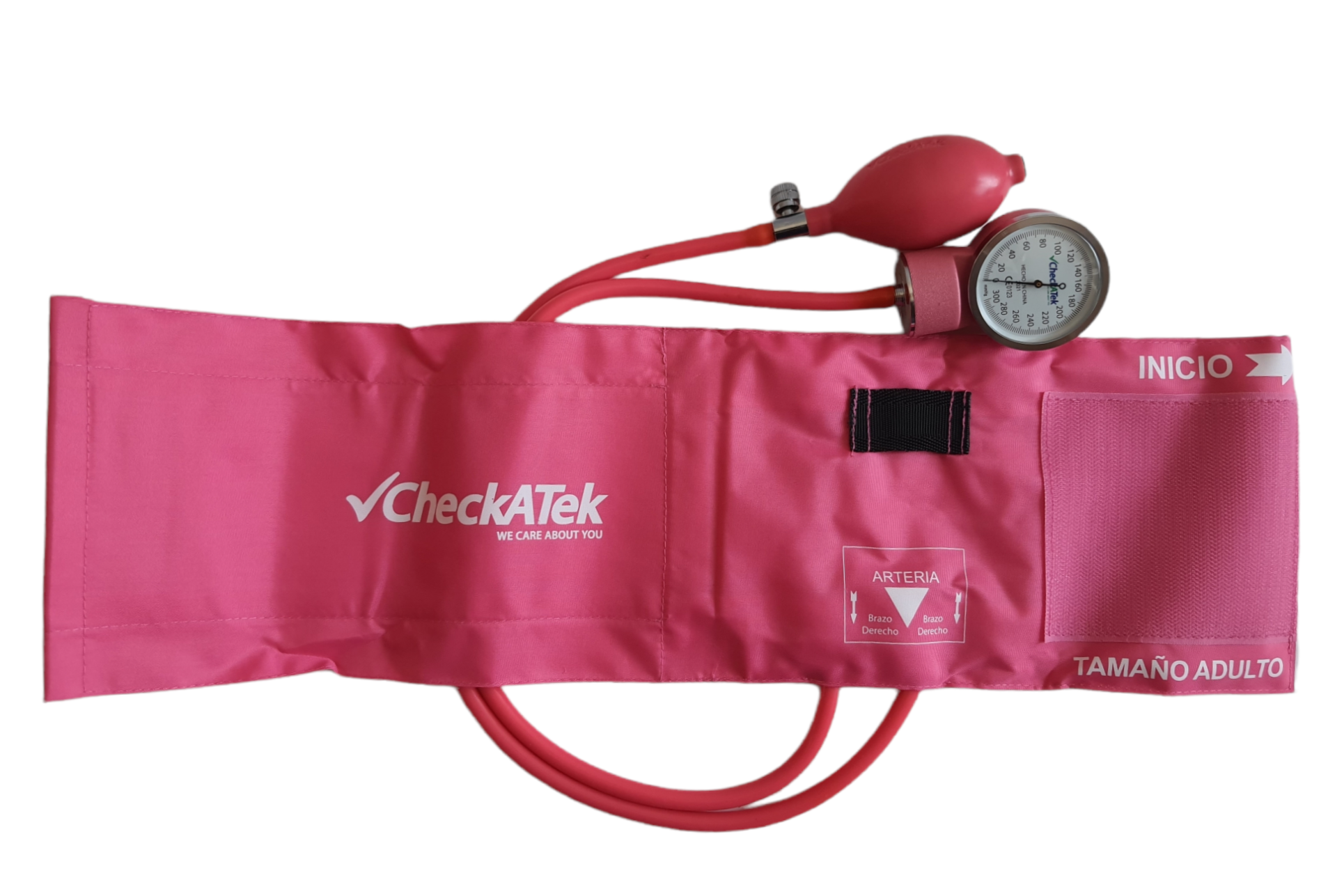 Foto 4 pulgar | Kit Baumanómetro Aneroide y Estetoscopio Campana Doble Adulto Checkatek color Rosa