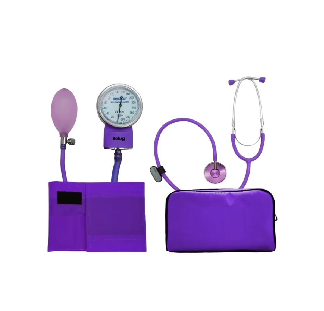 Foto 2 | Kit Baumanómetro Lab.g Aneroide Con Estetoscopio Doble Color Violeta