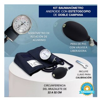 Foto 5 | Baumanómetro Lab.g Kit Con Estetoscopio De Una Campana Azul