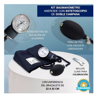 Foto 5 | Baumanómetro Belug Kit Con Estetoscopio De Una Campana Azul